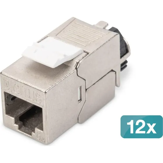 DIGITUS CAT 6A skærmet keystonemodul med intelligent kabelstyring (12 stk)