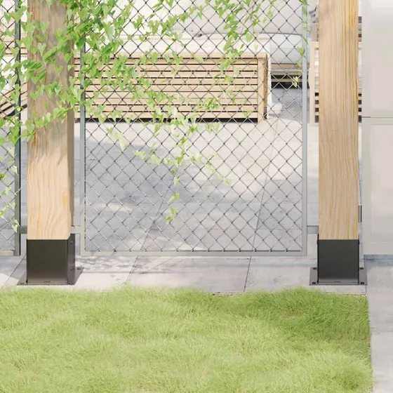 vidaXL 12 stk. stolpefødder firkantet 141x141 mm pulverlakeret stål