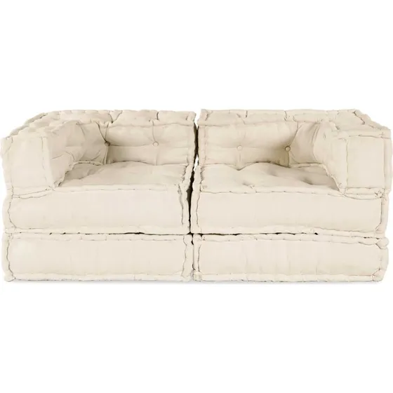 vidaXL Modulssofa 2 stk Creme 140x70x56 cm Stof