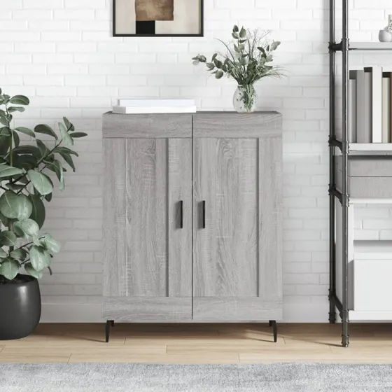 vidaXL Skænk 69,5x34x90 cm Konstrueret Træ Grå Sonoma-Eg