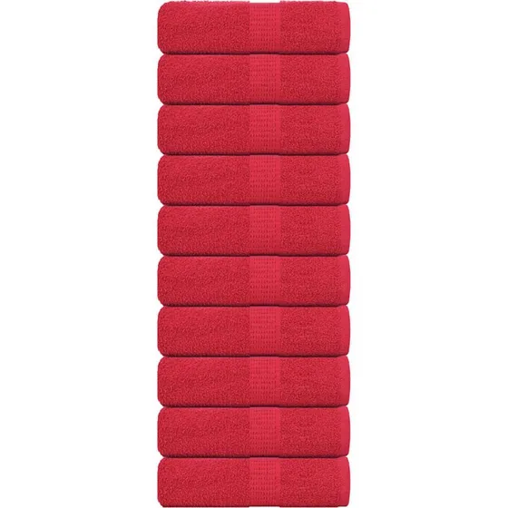 vidaXL FROGN 10 stk. røde håndklæder 30x30 cm 360 gsm