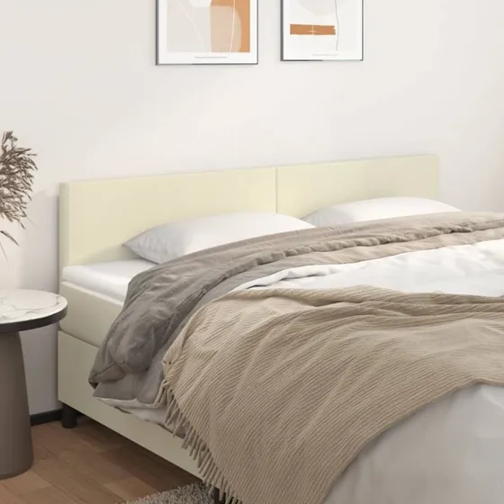 vidaXL Sengegavle 160x5x78/88 cm kunstlæder cremefarvet