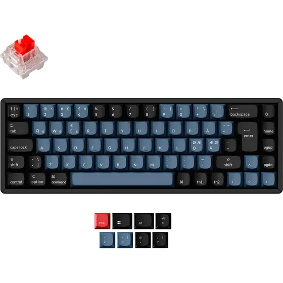 Keychron K6 Pro QMK/VIA Trådløs RGB Mekanisk Tastatur, Red Switch, 65%-størrelse, Sort