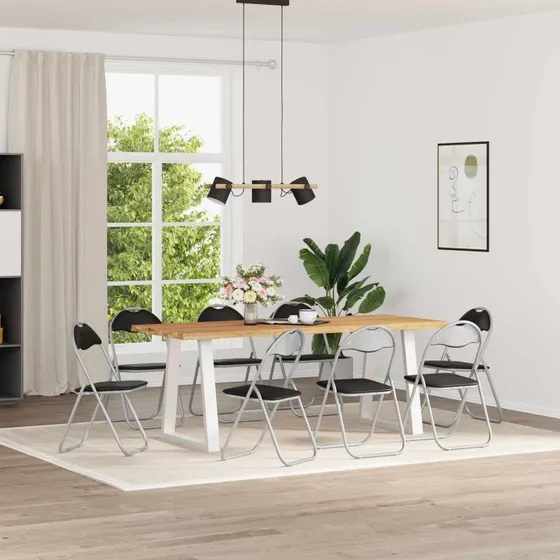 vidaXL Sammenklappelig Spisestol 8 stk Sort og Grå 48 x 43,5 x 81 cm