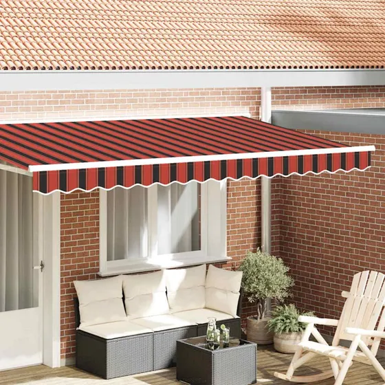 vidaXL Markise Volant 4 m Orange/Sort/Gul