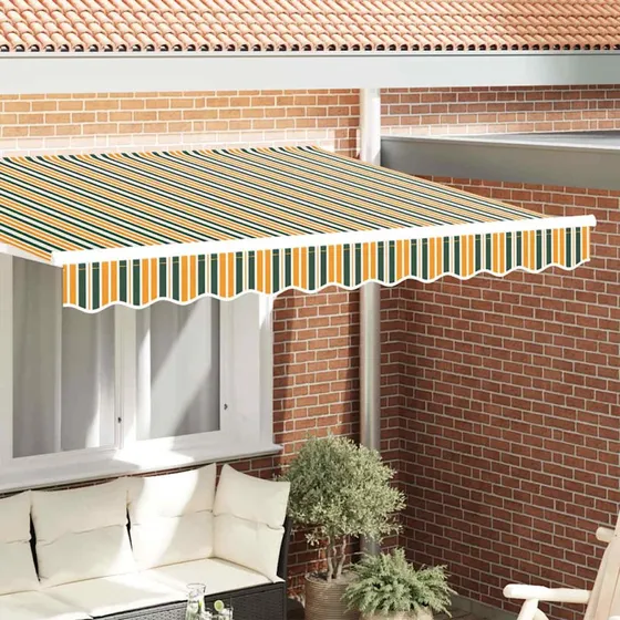 vidaXL Markise Volant Grøn og Gul 3 m Polyester