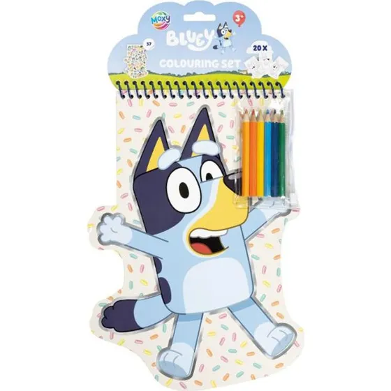 Bluey Malebog med Farveblyanter og Stickers