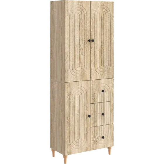 vidaXL Skab Sæt 2 stk 66 x 34,5 x 90 cm Konstrueret Træ Sonoma-Ege