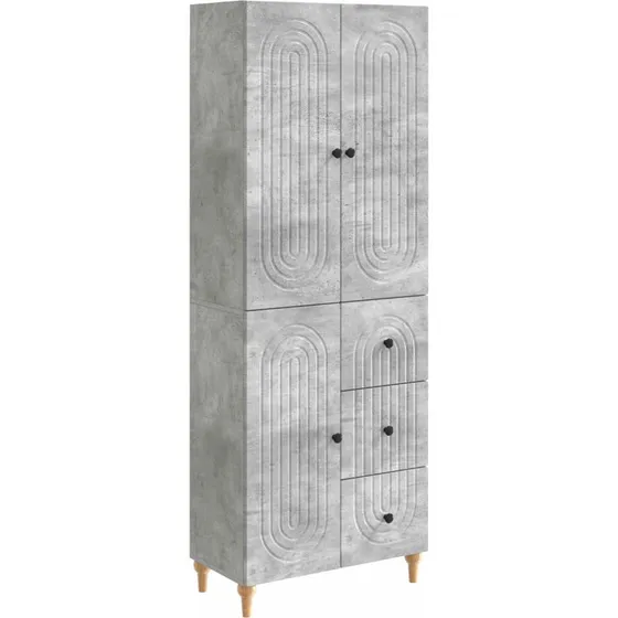 vidaXL Skab Sæt 2 stk 66 x 34,5 x 90 cm Betongrå Konstrueret Træ