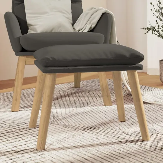 vidaXL Fodskammel 45x29,5x35 cm Fløjl Mørkegrå