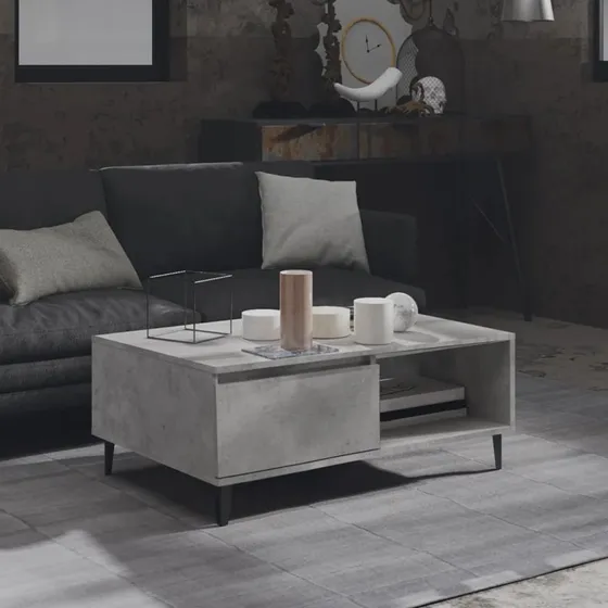 vidaXL sofabord 90x60x35 cm betongrå konstrueret træ