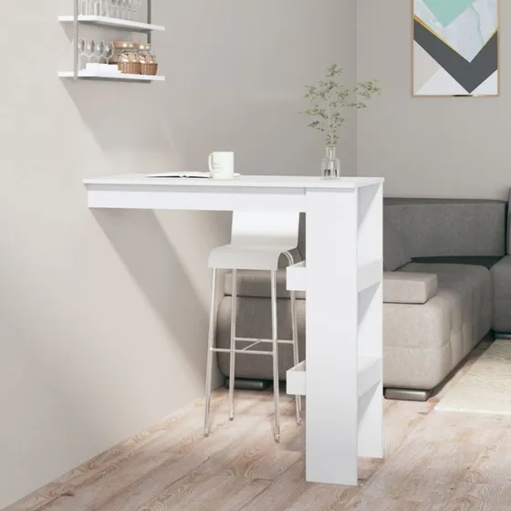vidaXL vægmonteret barbord 102x45x103,5 cm hvid konstrueret træ