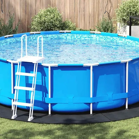 Pool Bundark Sort Ø 428 cm Polyester Geotekstil