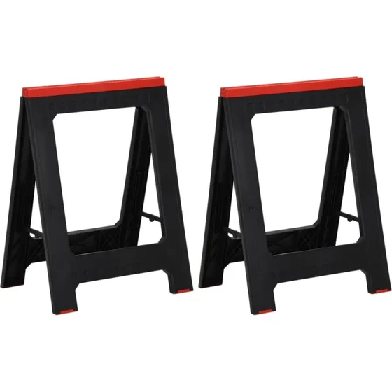 vidaXL foldbare arbejdsbukke 2 stk. 350 kg sort/rød
