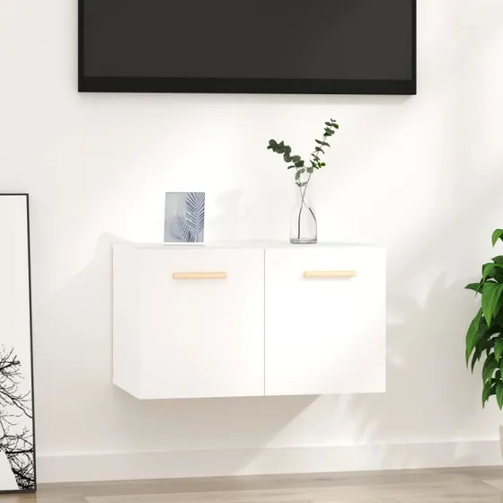 vidaXL Vægskab 60x36,5x35 cm Konstrueret Træ Hvid