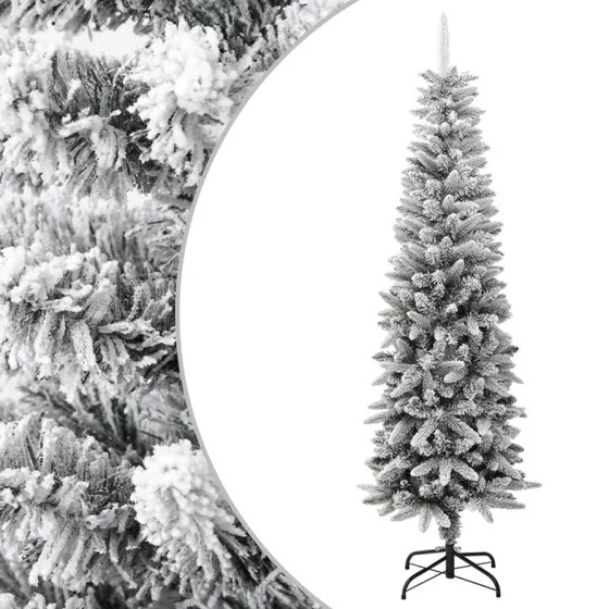 vidaXL Kunstigt Smalt Juletræ med Sne 180 cm