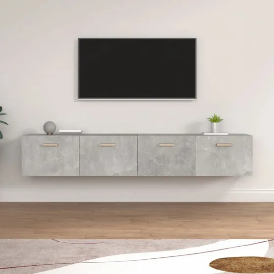 vidaXL Vægskabe 2 stk. 100x36,5x35 cm konstrueret træ betongrå