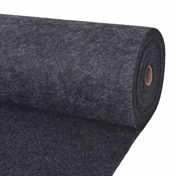 vidaXL Tæppe Antracit 1,2 x 10 m Polyester
