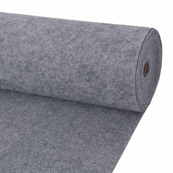 vidaXL Tæppe Grå 1,2 x 10 m Polyester