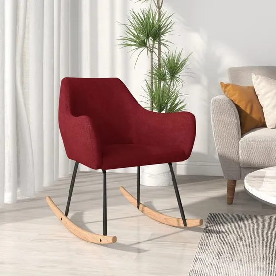 vidaXL Gyngestol stof vinrød, 53 x 75 x 72 cm