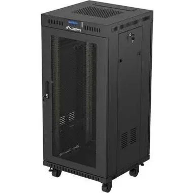 Lanberg FF01-6624-23BL 24U fritstående rackskab, sort