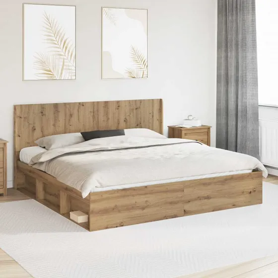 vidaXL Hovedgærde Artisan-eg Konstrueret Træ, 200 cm