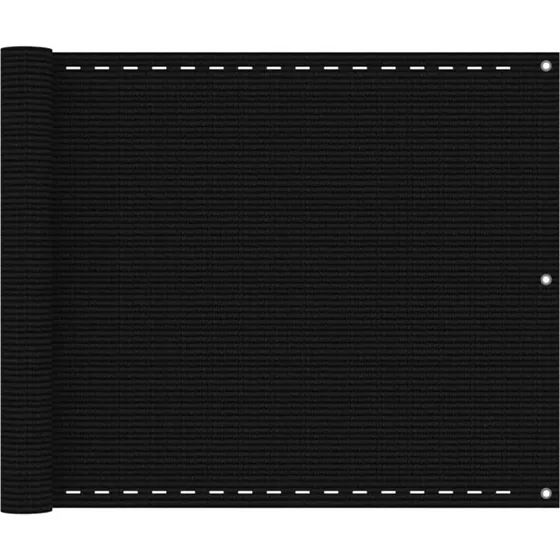 vidaXL altanafskærmning 75x300 cm HDPE sort
