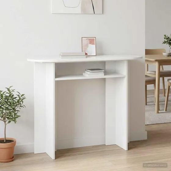 vidaXL Konsolbord Hvid Højglans 100 x 39,5 x 75 cm Konstrueret Træ