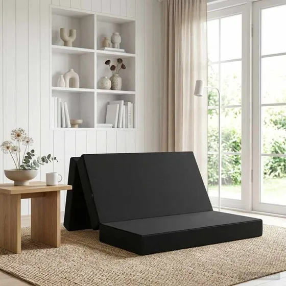 vidaXL Samlebar Sofa Seng 140x67x45 cm Sort