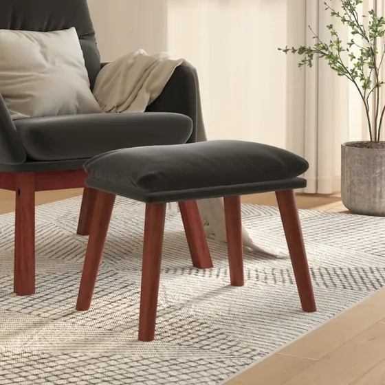 vidaXL Fodskammel 45x29,5x35 cm, Fløjl, Mørkegrå