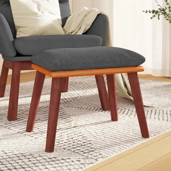 vidaXL Fodskammel 45x29,5x35 cm mørkegrå stof & kunstlæder
