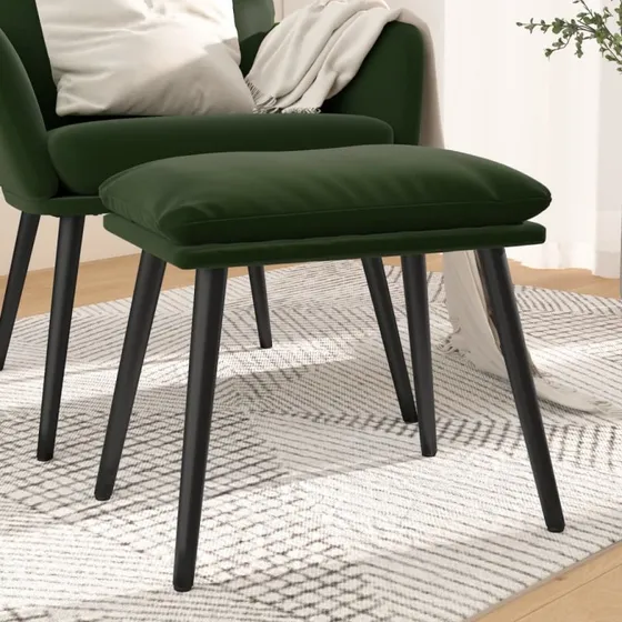vidaXL Fodskammel 45x29,5x35 cm, Fløjl, Mørkegrøn