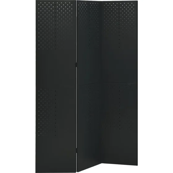 vidaXL 3-panel rumdeler 120x180 cm stål sort