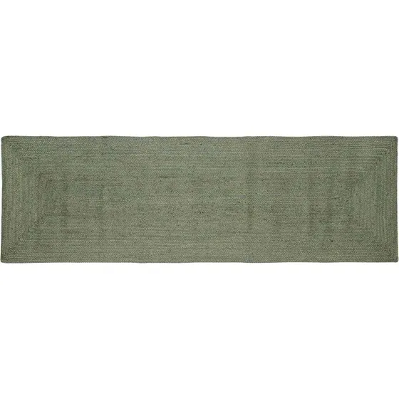 vidaXL Områdetæppe Rektangulær Olivengrøn 80 x 200 cm Jute