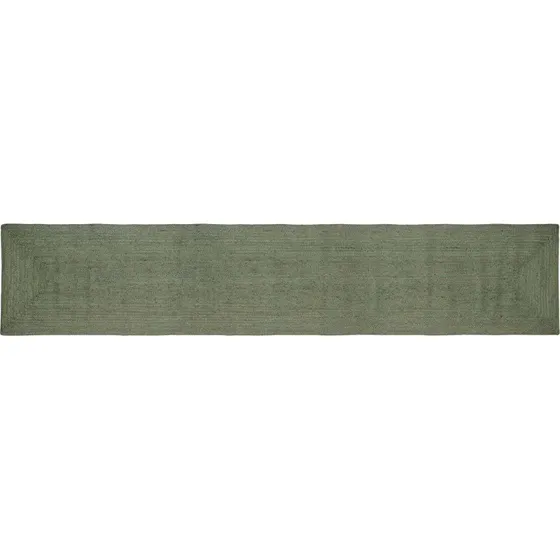 vidaXL Områdetæppe Rektangulær Olivengrøn 80 x 400 cm Jute