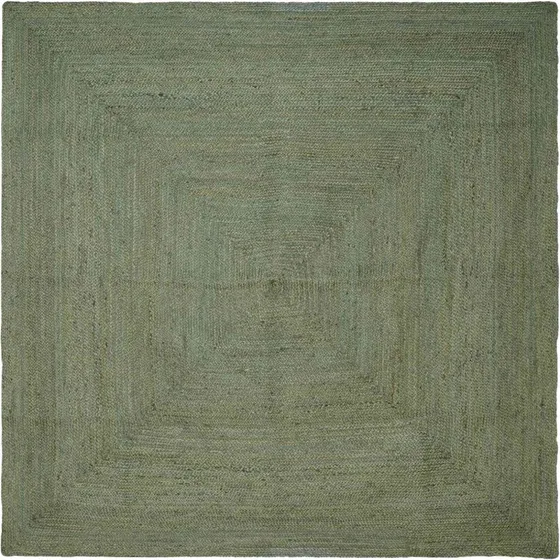 vidaXL Områdetæppe Firkantet Olivengrønt 300 x 300 cm Jute