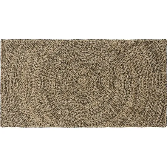 vidaXL Områdetæppe 60x110 cm Naturfarvet og Sort Jute