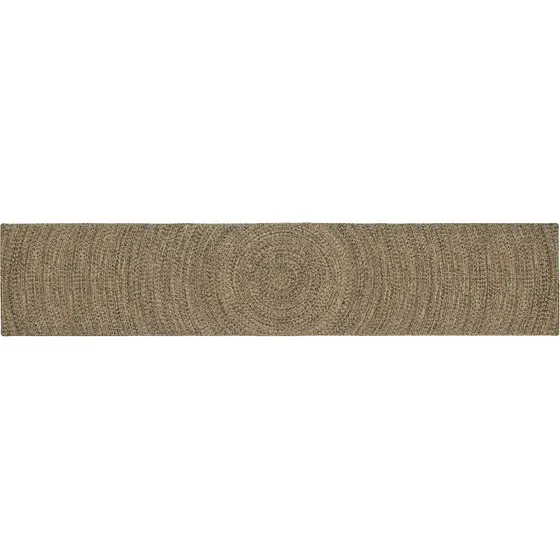vidaXL Områdetæppe 60 x 400 cm Naturfarvet og Sort Jute