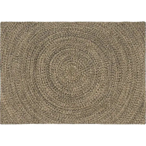 vidaXL Områdetæppe 140x200 cm Naturfarvet og Sort Jute