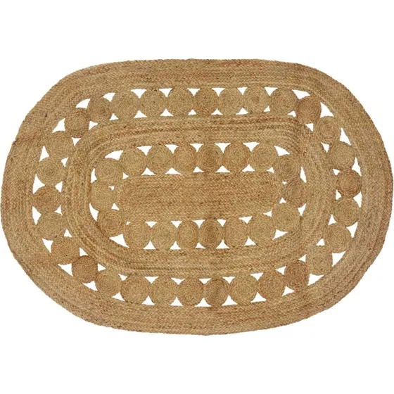 vidaXL Jute Tæppe Natur 122 x 183 cm