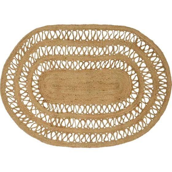 vidaXL Jute Tæppe 100 x 152 cm Naturfarvet