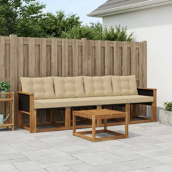 vidaXL Udendørs Sofagruppe 5-pces Naturlig/Beige