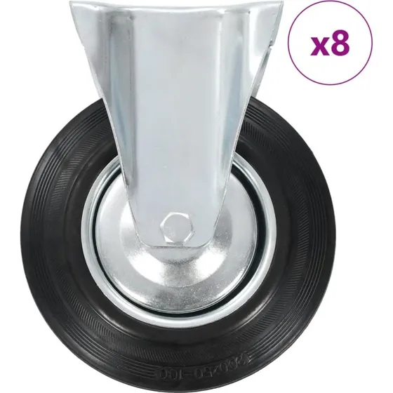 vidaXL Faste Hjul 8 stk. 200 mm