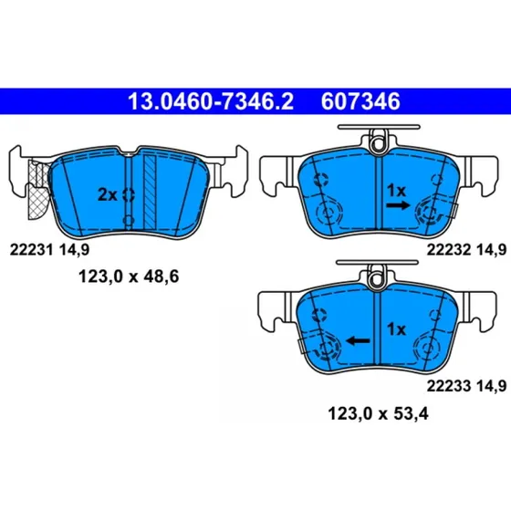 ATE Bremseklodser 13.0460-7346.2 for Ford Focus IV, Kuga II/III, Galaxy III