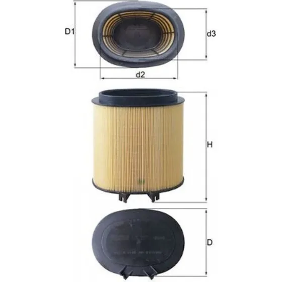 MAHLE LX 2974 Luftfilter til Porsche 911, Panamera