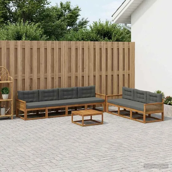 vidaXL Udendørs Sofagruppe 8 pcs Naturlig/Antracit