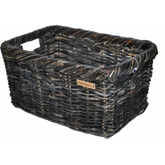 Basil Noir L – cykelkurv i naturflet, sort