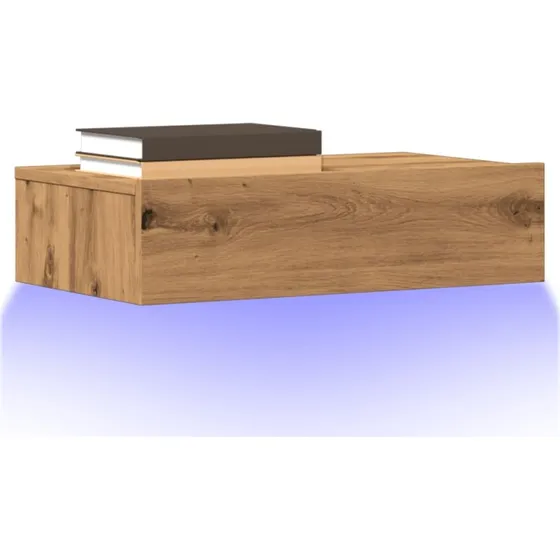 vidaXL 2 stk. tv-borde 60x35x15,5 cm med LED-lys, kunsteg