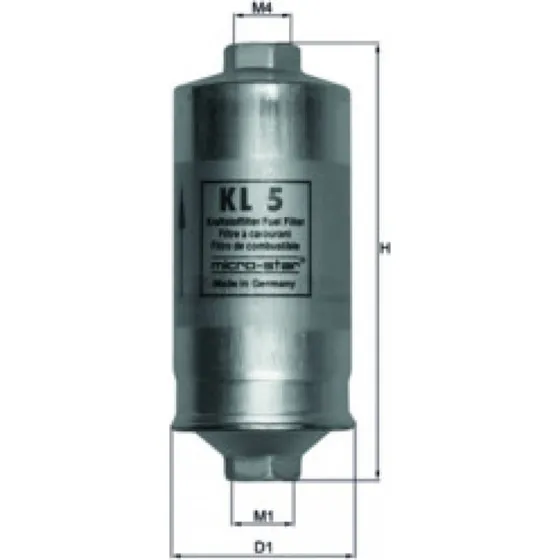 MAHLE Brændstoffilter KL 5, 55 mm, M14x1,5/M12x1,5