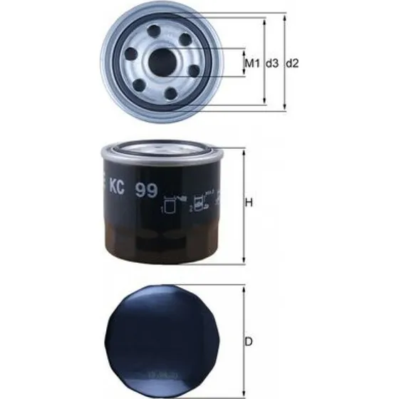 MAHLE ORIGINAL Brændstoffilter KC 99 for DAIHATSU TAFT